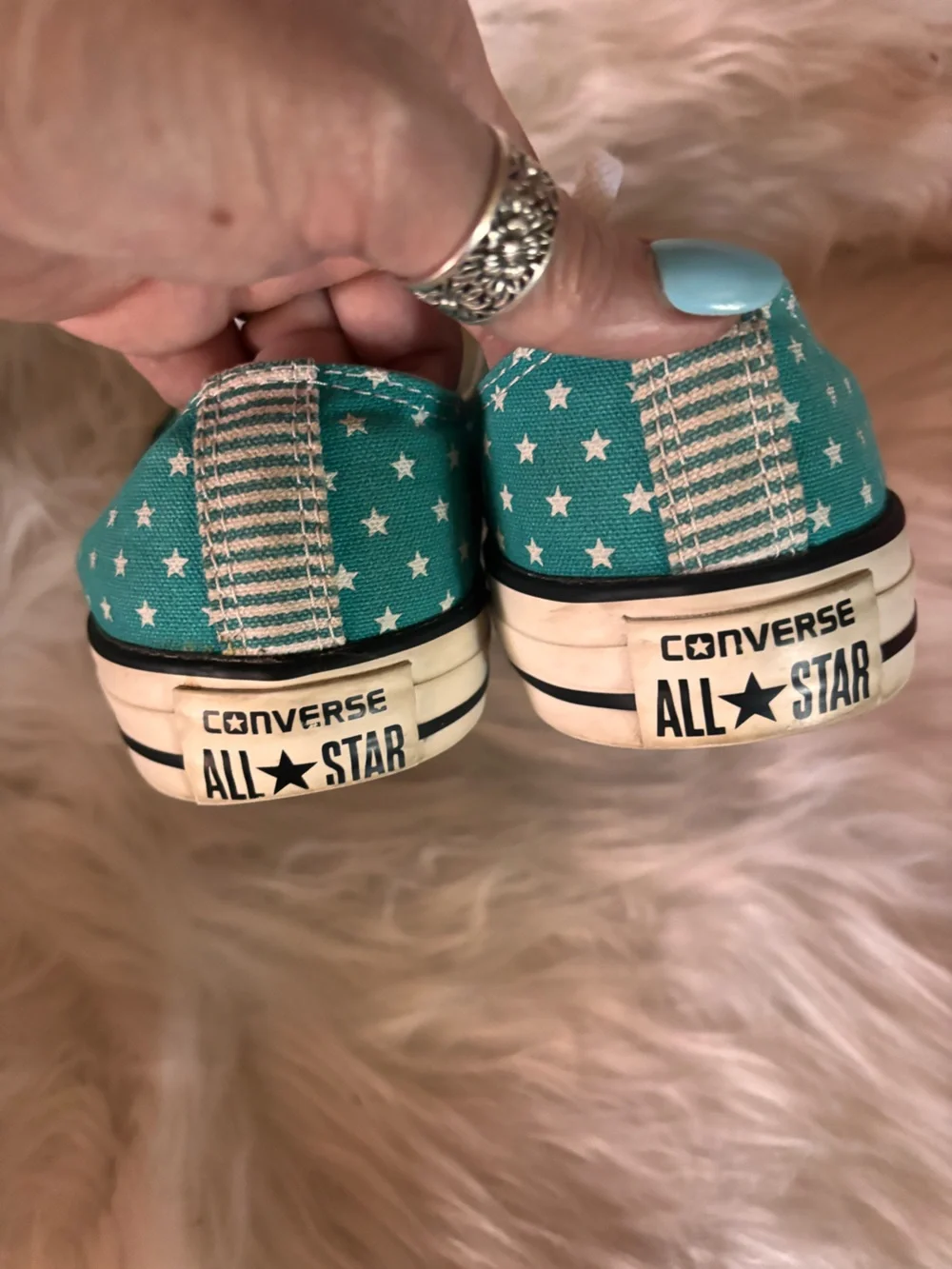 Converse Women’s Star Pattern Teal Sneakers